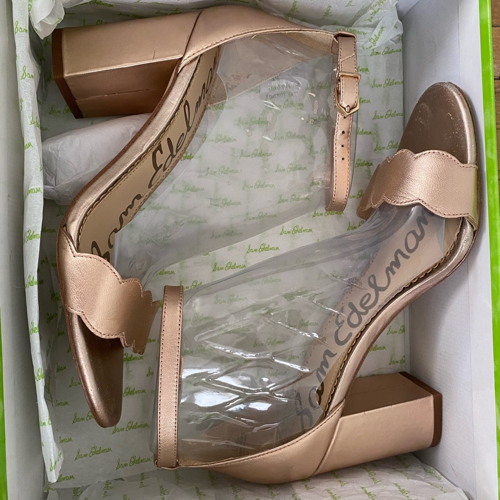 Sam Edelman Odila Rose Gold Leather Heel / Sandal